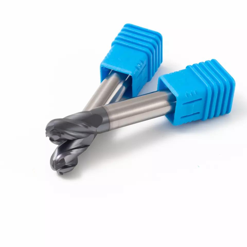 AlCrn enduisant la fraise en bout solide de carbure d'outils de coupe de la commande numérique par ordinateur HRC55 pour l'acier inoxydable