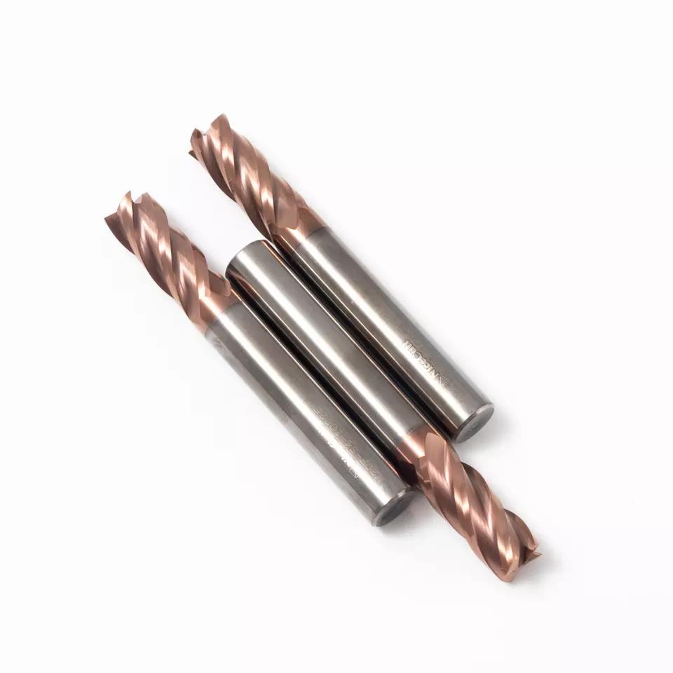 Fraise en bout en carbure monobloc de coupeur de fraisage Hrc55 à grande vitesse pour la coupe en aluminium