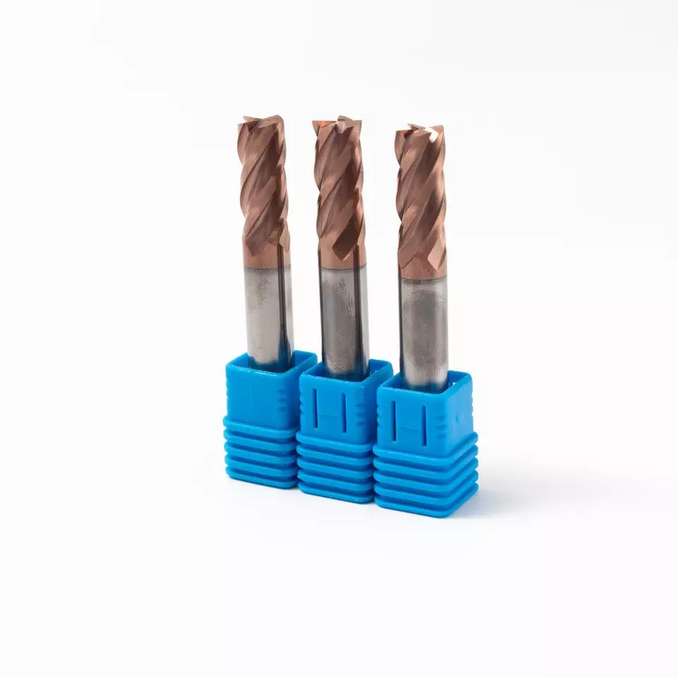 Fraise en bout en carbure monobloc de coupeur de fraisage Hrc55 à grande vitesse pour la coupe en aluminium