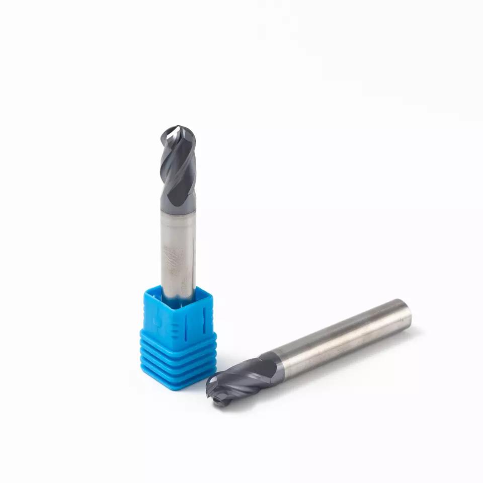 AlCrn enduisant la fraise en bout solide de carbure d'outils de coupe de la commande numérique par ordinateur HRC55 pour l'acier inoxydable